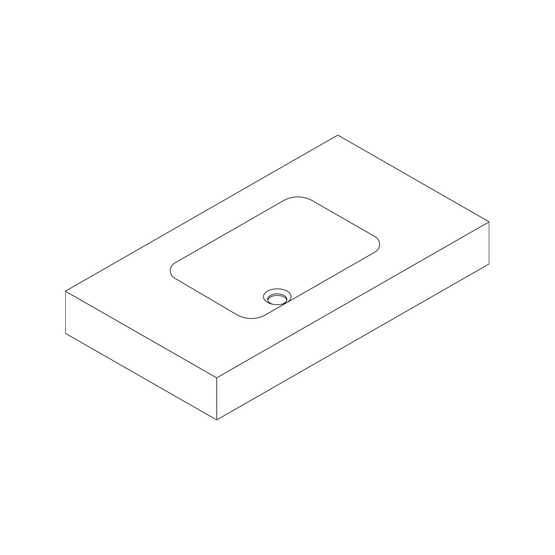 LAVABO OLEA LONG M ENC  SOLID SURFACE - ILBAGNO