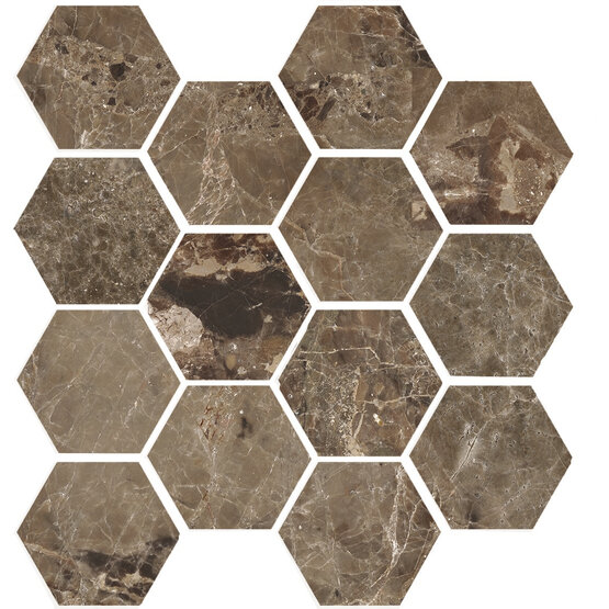 MALLA IMPERIAL BROWN 3D HONED 29X27 (HEXA) LAPADO MATE Porcelánico - APE