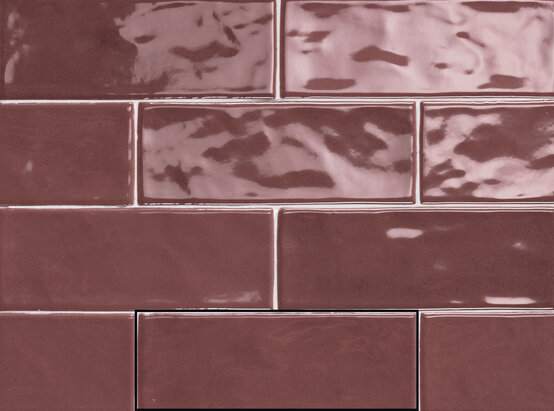 MODUS BURGUNDY 7,5X20 BRILLO Pasta blanca - CARMEN
