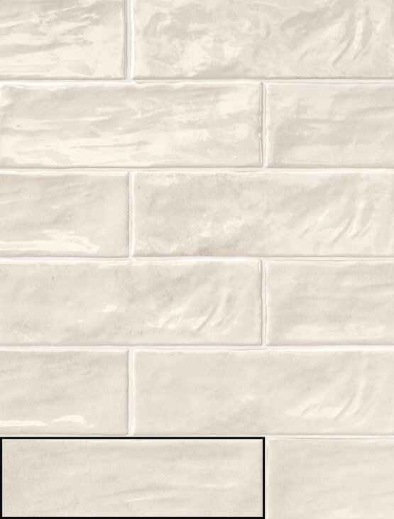 BOTTEGA CREAM 6,5X20 BRILLO Pasta blanca - CARMEN