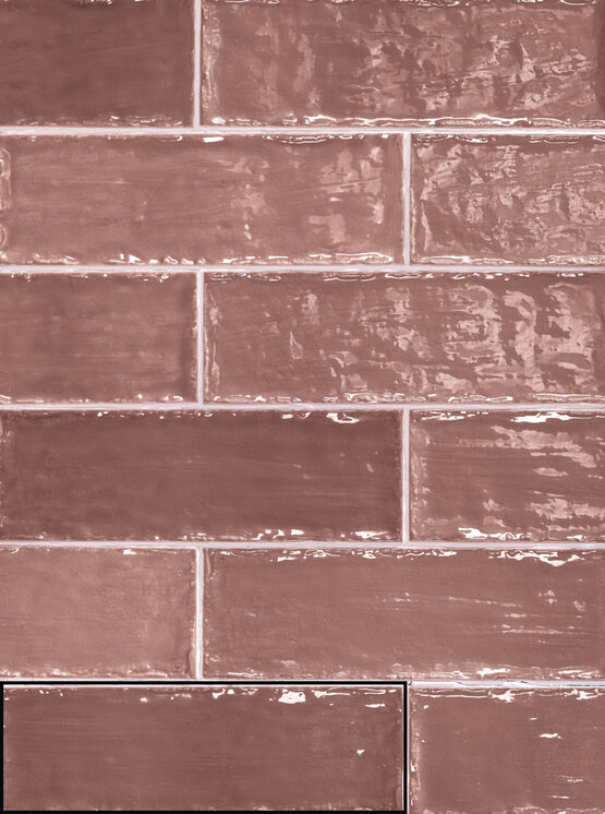 SAHARA TERRACOTA 6,5X20 BRILLO Pasta blanca - CARMEN