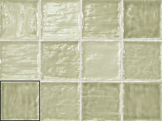 SAHARA OLIVINE SAGE 10X10 BRILLO Pasta blanca - CARMEN