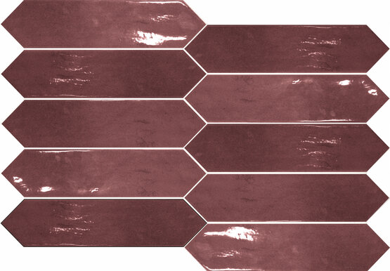 PICKET BOTTEGA BURGUNDY 6X26 BRILLO Pasta blanca - CARMEN
