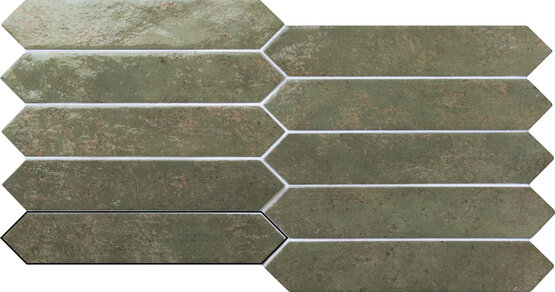 PICKET SHABBY CHIC SAGE 4,3X24,3 ГЛЯНЦЕВЫЙ Белая масса - CARMEN