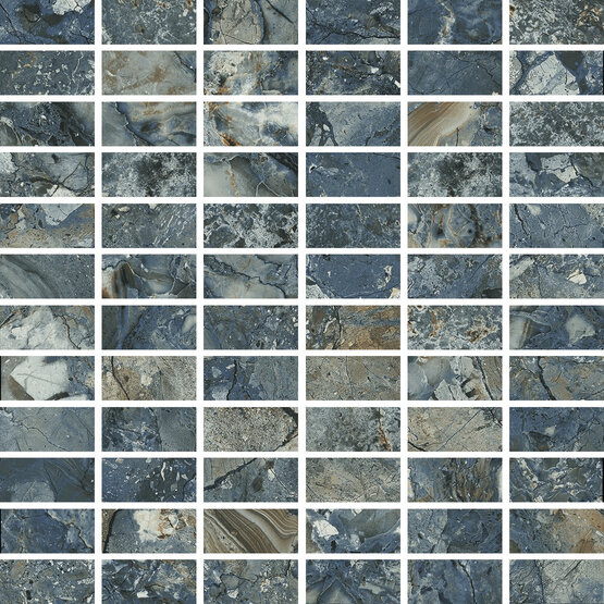 MOSAICO SICILY NAVY 30X30 (2,2X4,7) BRILLO Porcelánico - CARMEN