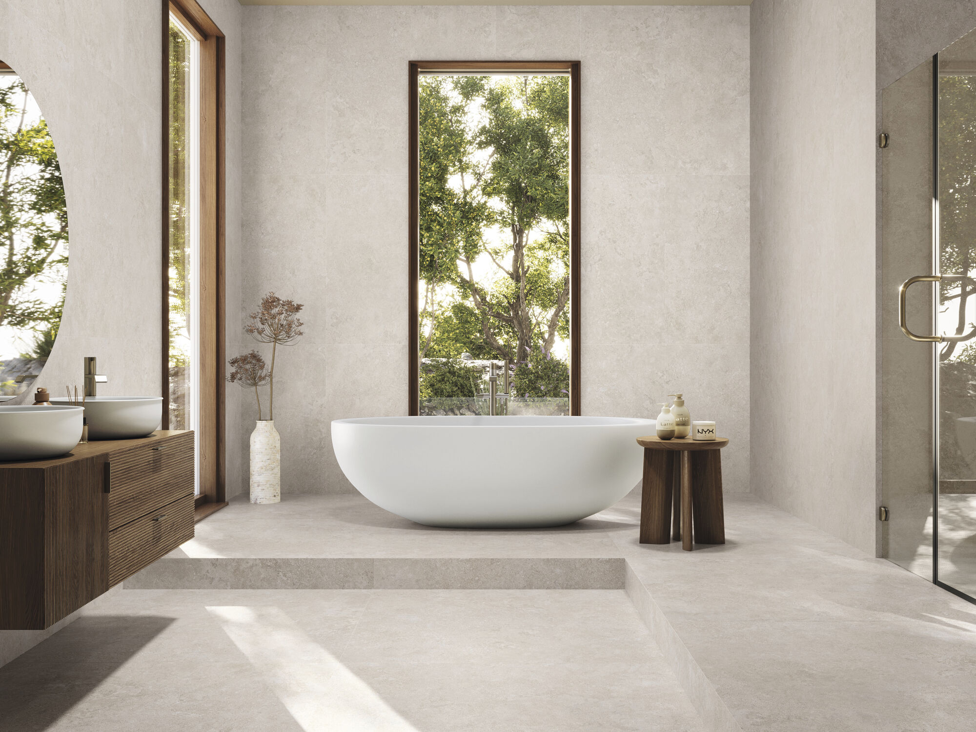 Orion Bone 60x120 cm. Pavimento Orion Bone 120x120 cm.