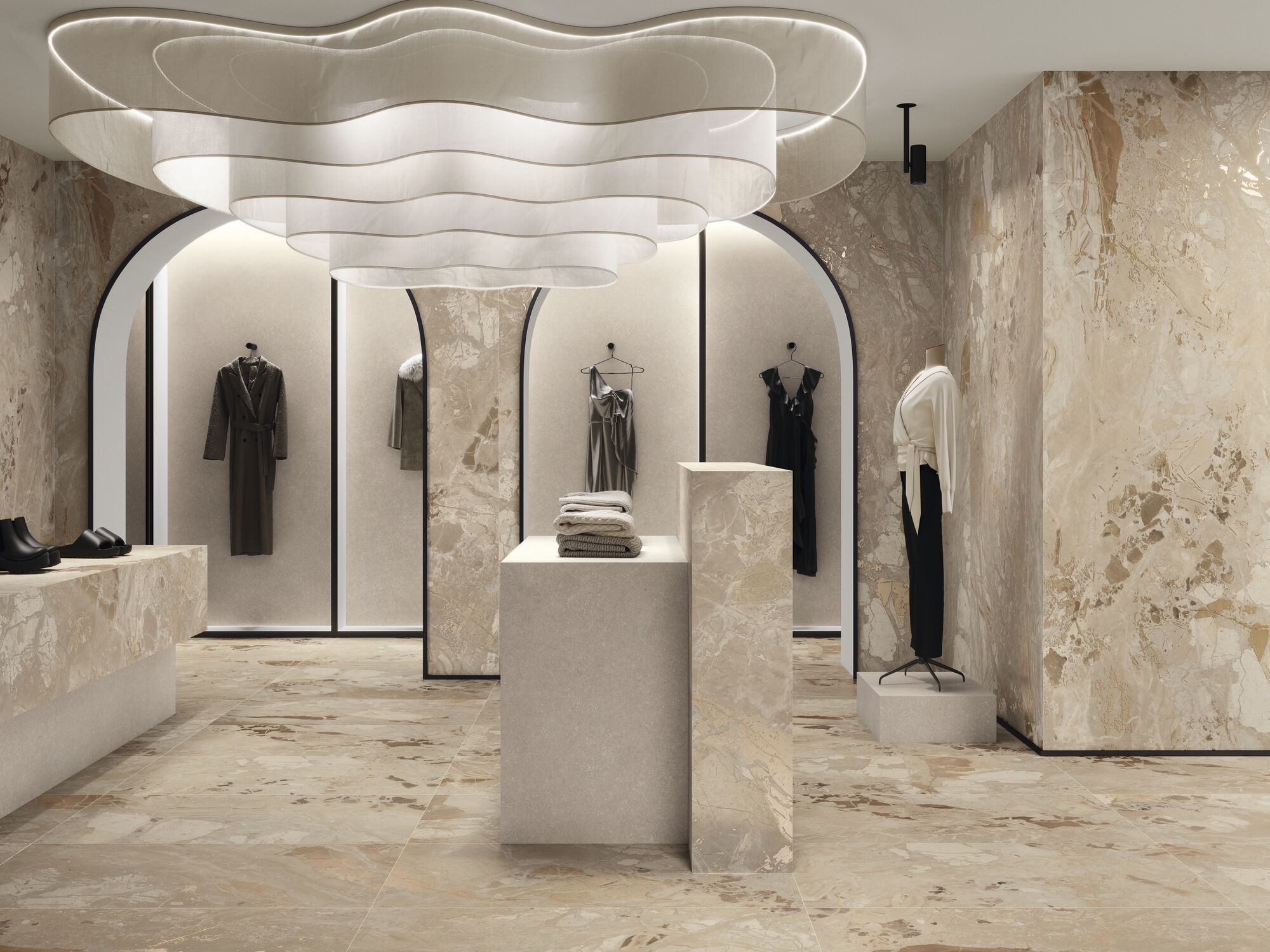 Nomad 120x280 cm. Brera Nut 120x280 cm. Pavimento Nomad 60x120 cm.