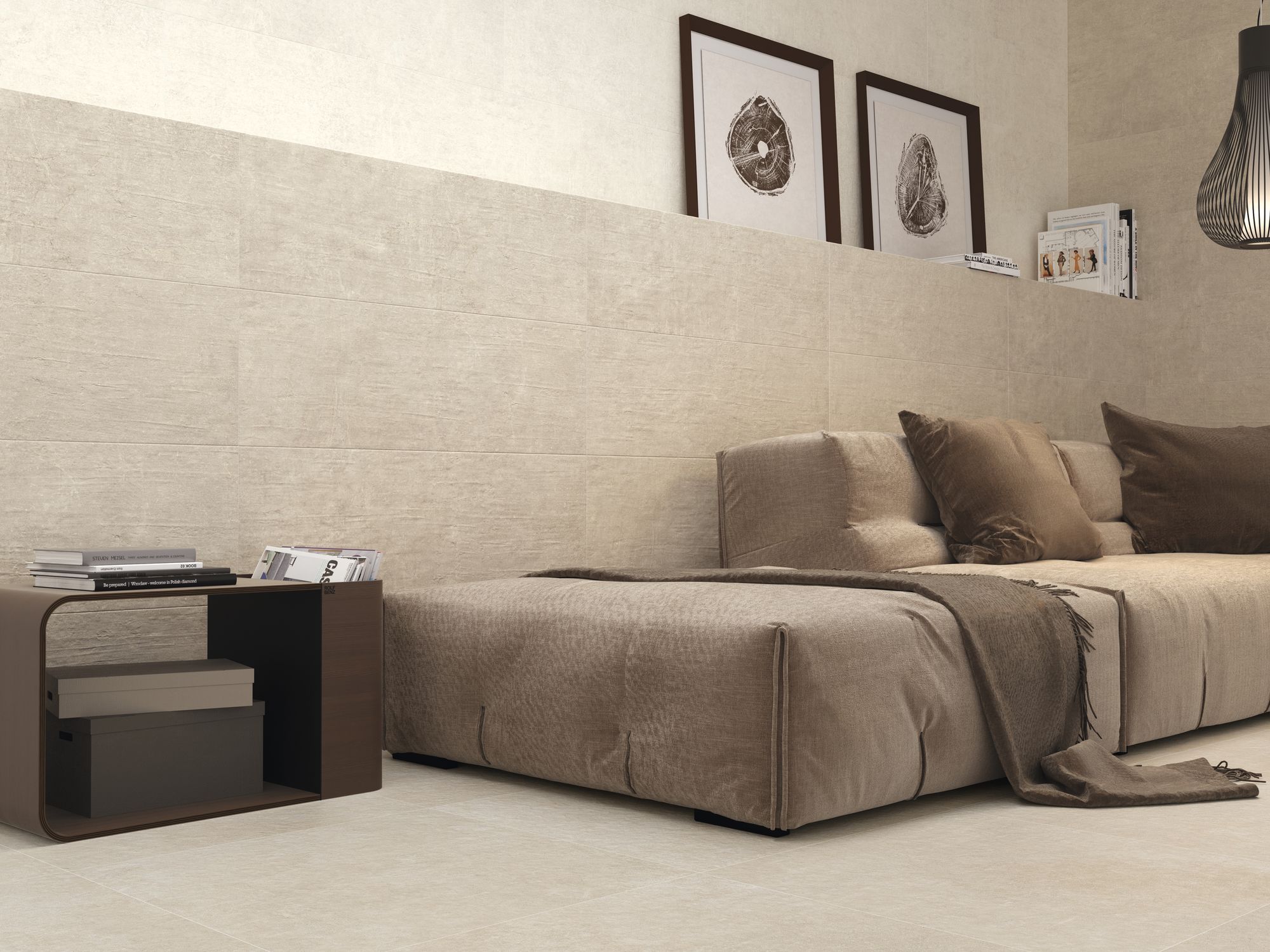 Leeds Bone 30 x 90 cm. Leeds Taupe 30 x 90 cm. Pavimento Leeds Taupe 60 x 60 cm.