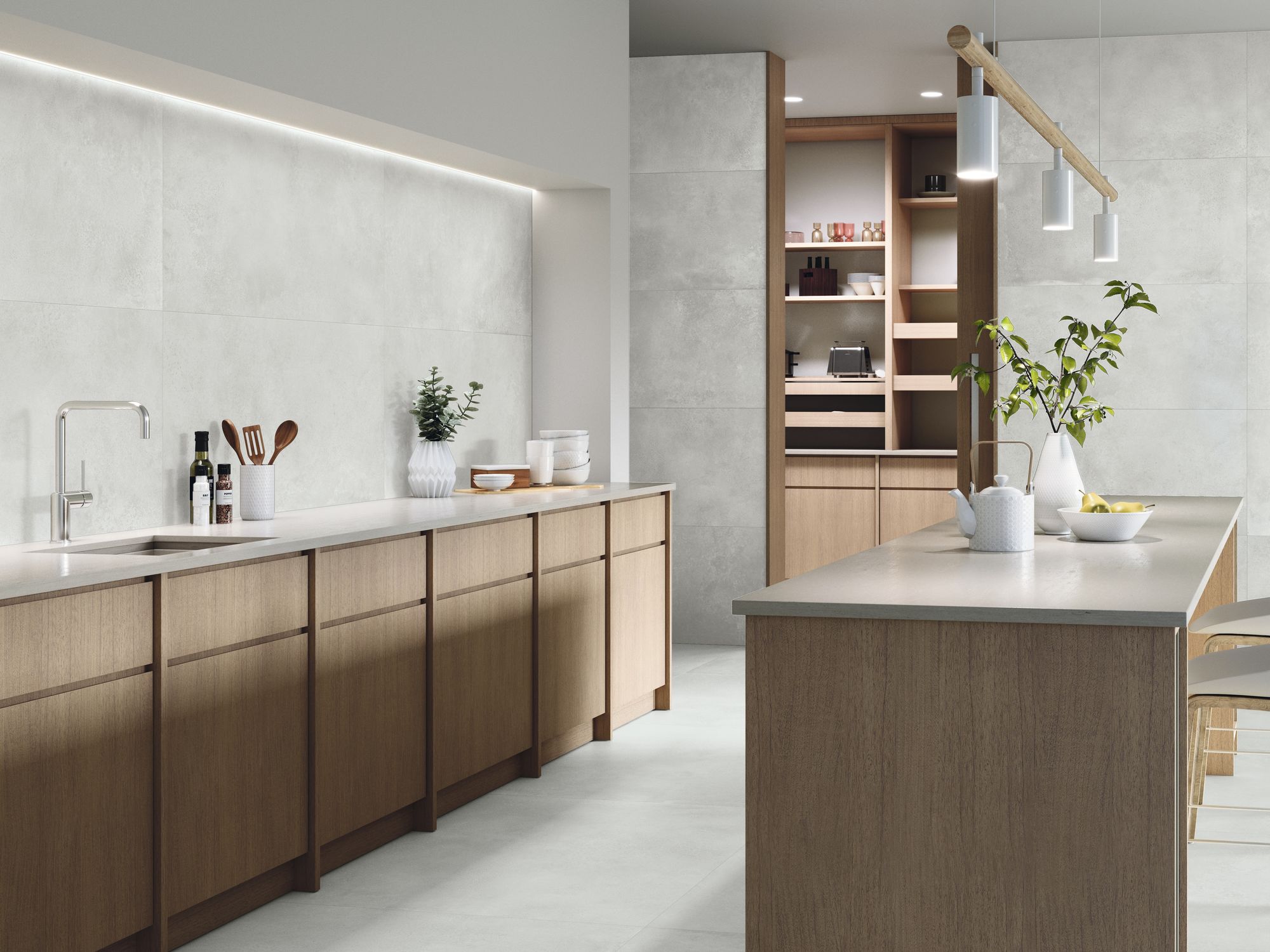 Unik Ash natural 60 x 120 cm. Pavimento Unik Ash natural 120 x 120 cm.