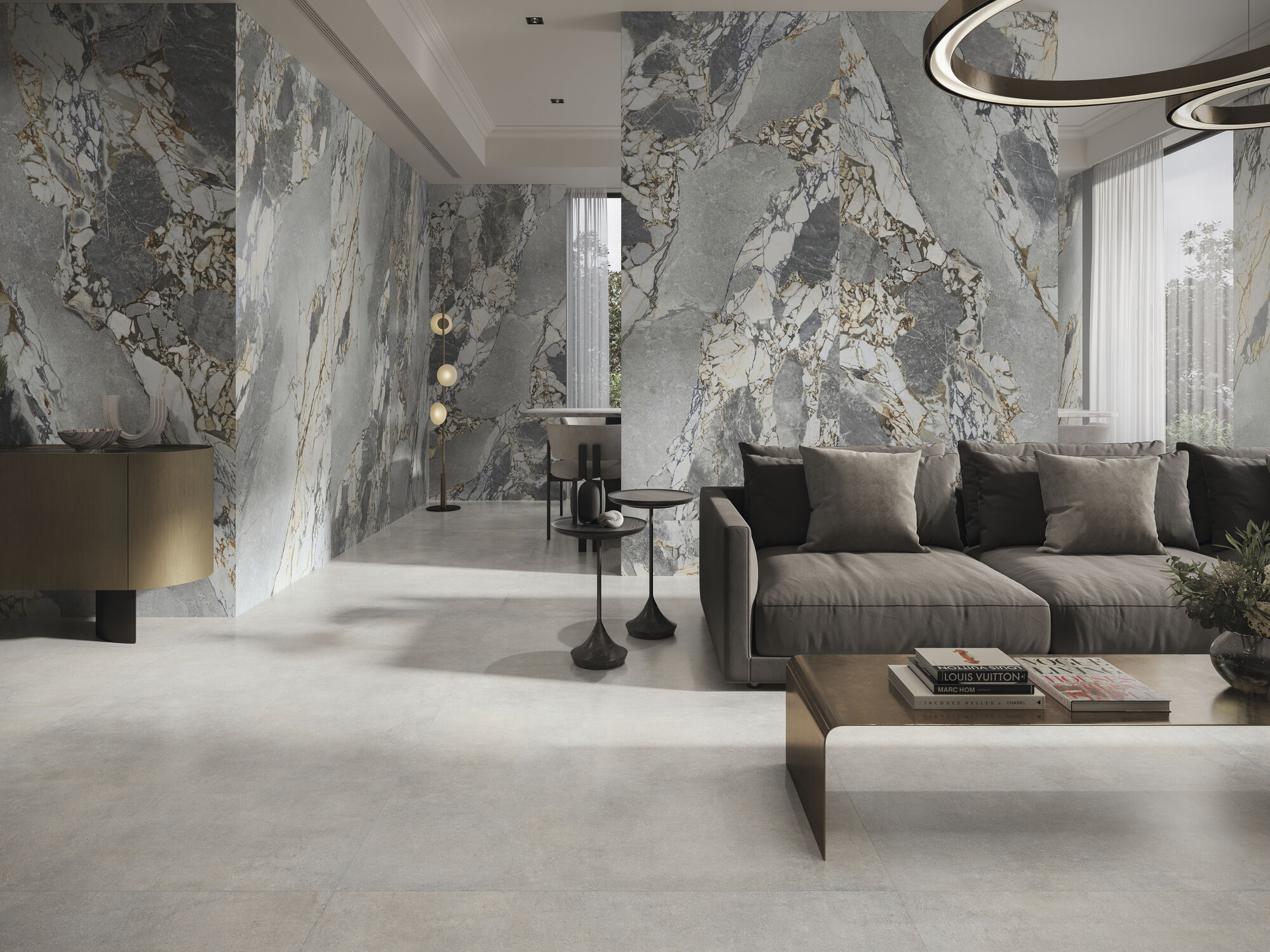 Pavimento Mineral Stone Natural 120x120 cm. Pavimento Mineral Stone Natural 120x280 cm.