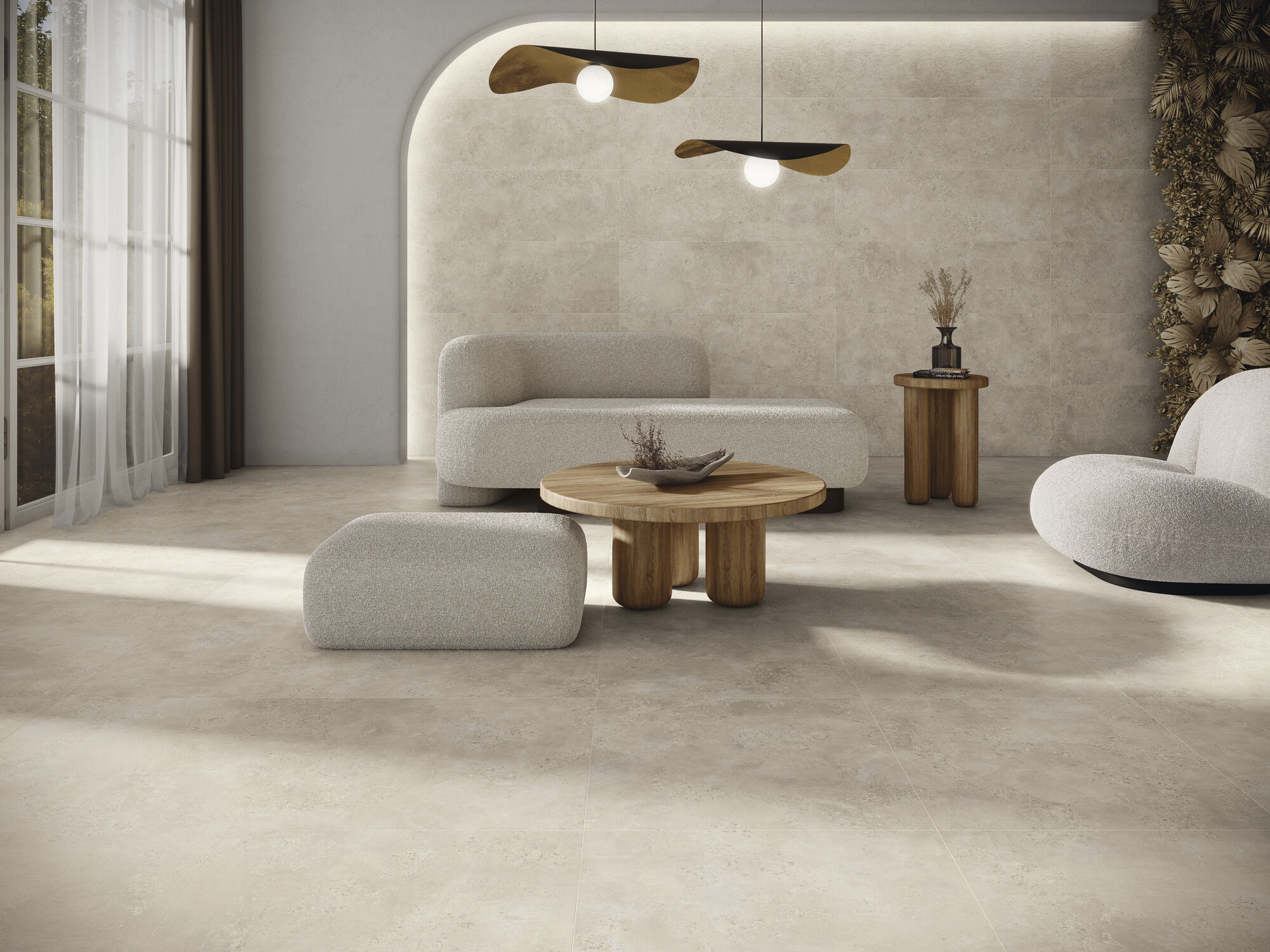 Revestimiento Capital Beige 40 x 120 cm . Pavimento Capital Beige 60 x 60 cm.