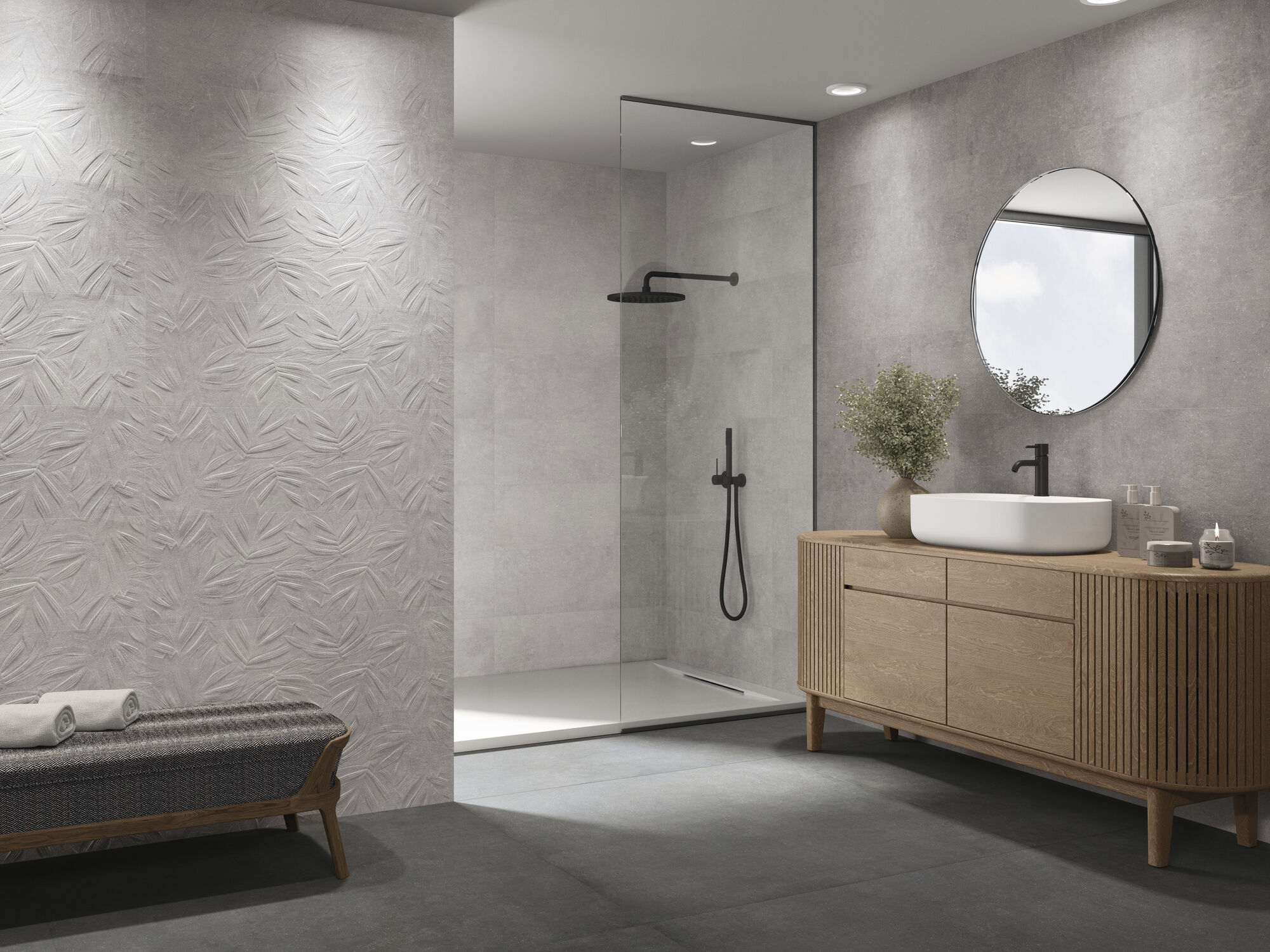 Village Soft Cendre 30 x 90 cm. Fossile Village Soft Cendre 30 x 90 cm. Village Soft Noir 120 x 120 cm