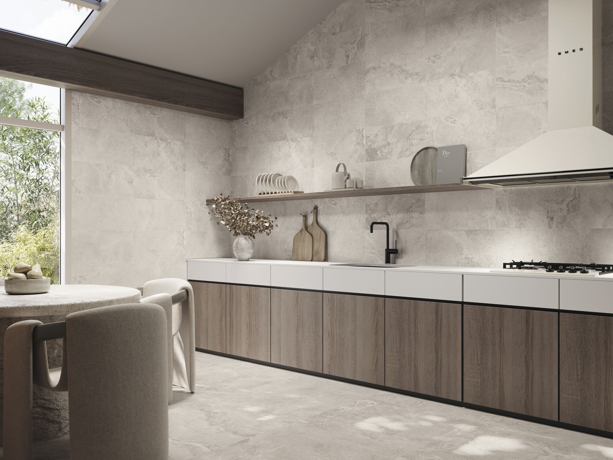 Dome Bone 30x60 cm. Pavimento Dome Bone Rect. 80x80 cm.