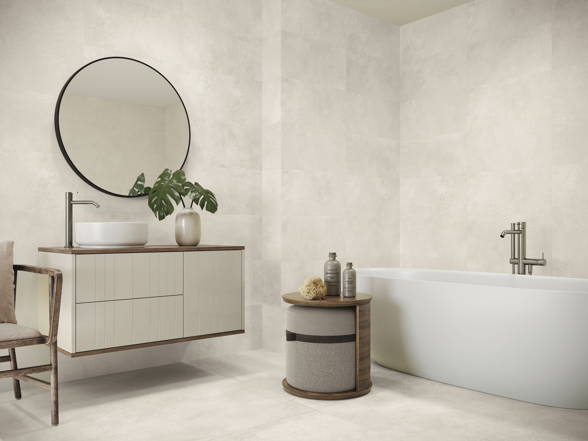 Unik Ivory Natural 30x60 cm. Pavimento Unik Ivory Natural 60x60 cm.