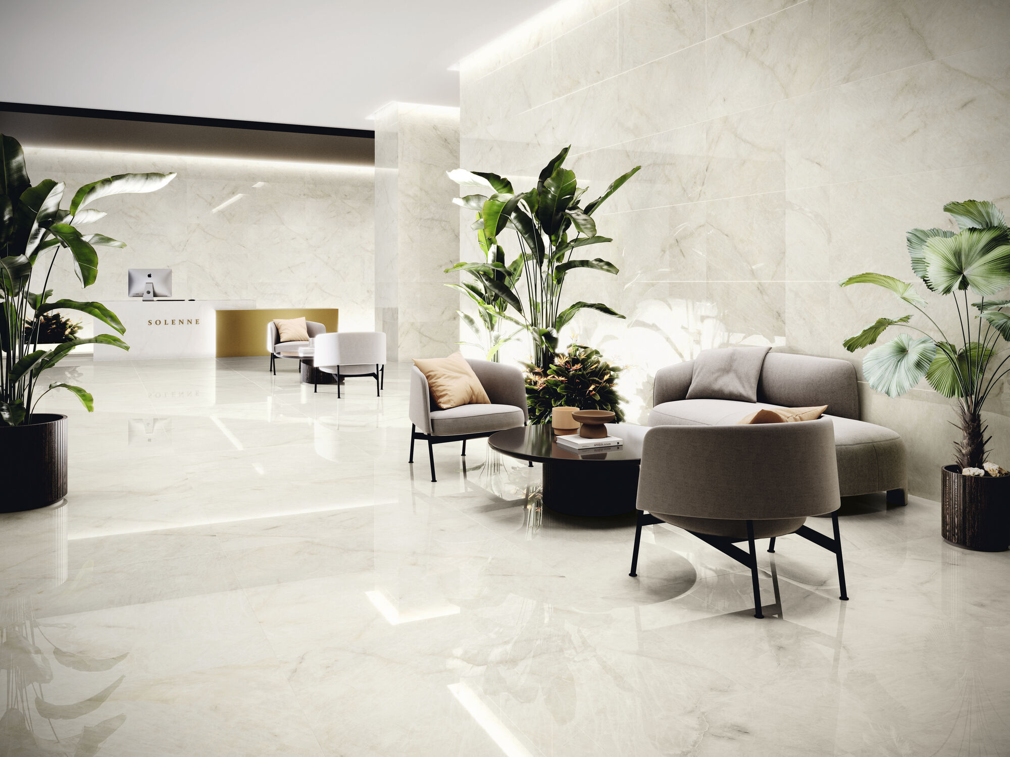 Revestimiento Crystallo Pulido 60x120 cm. Pavimento Crystallo Pulido 120x120 cm.