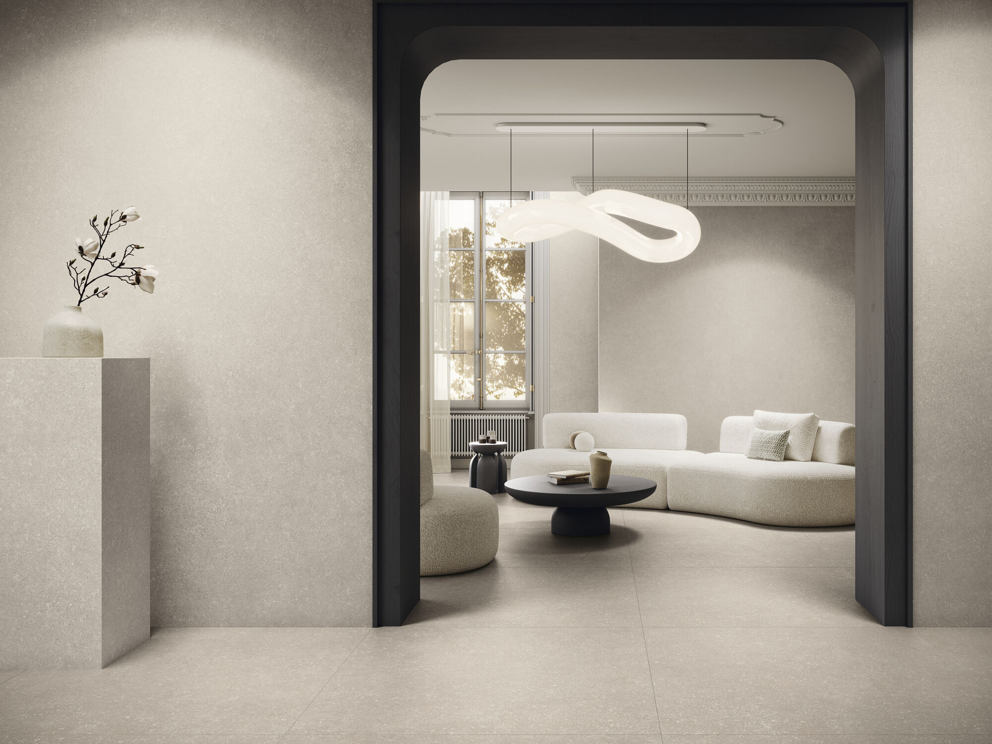 Revestimiento Brera Nut 120x280 cm. Pavimento Brera Nut 120x120 cm.