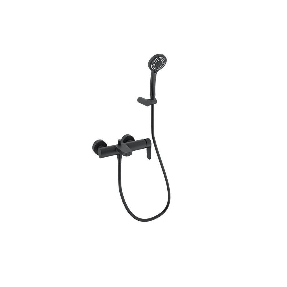 Alexia, Breeam, ensemble mitigeur bain-douche avec équipement de douche, noir mat