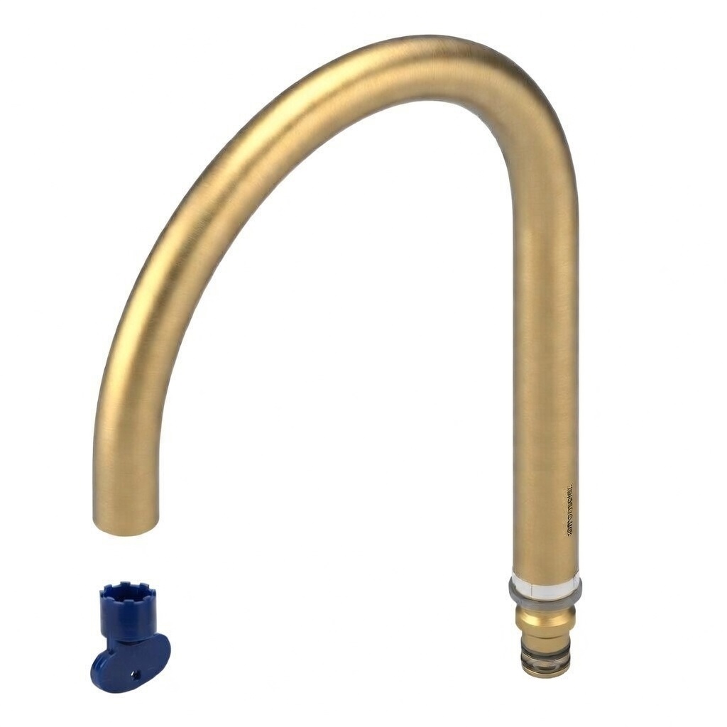 Caño para lavabo, oro cepillado