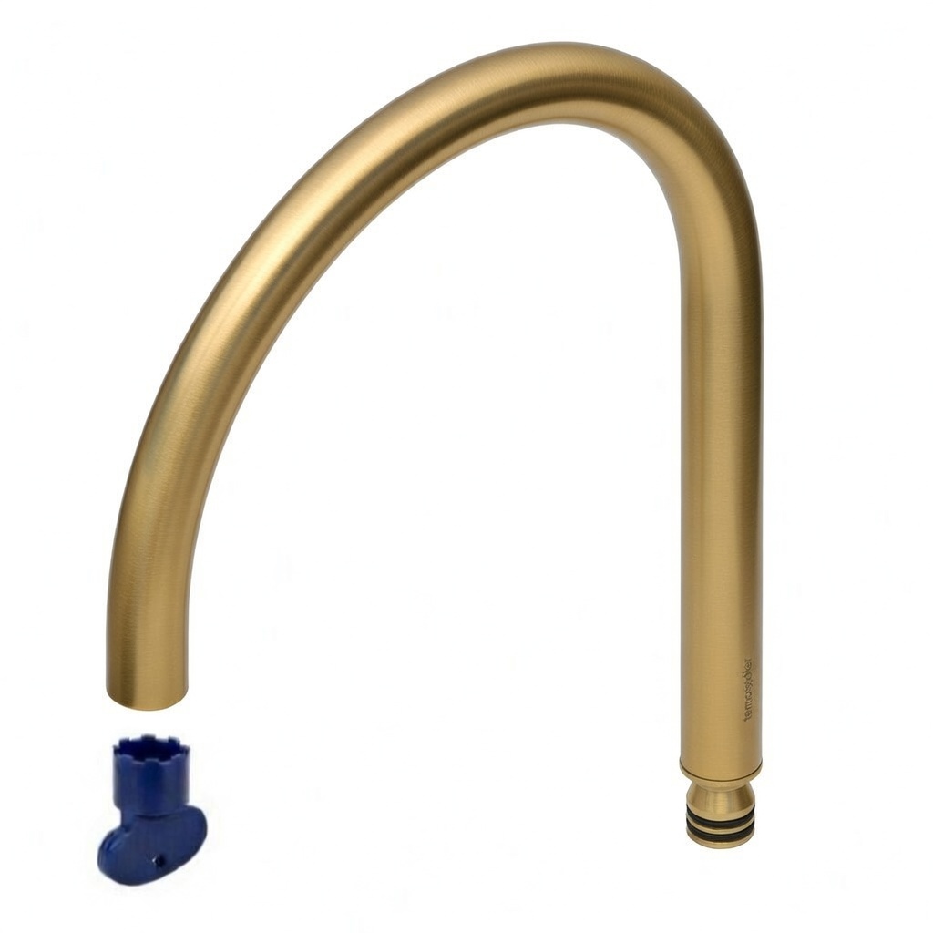 Caño para lavabo, oro cepillado