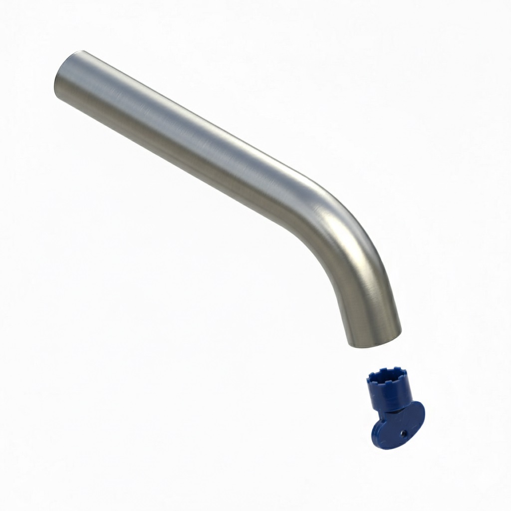 Caño de bañera, níquel cepillado