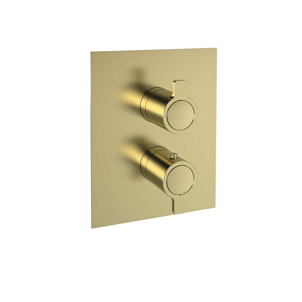 Termostático de baño-ducha, oro cepillado