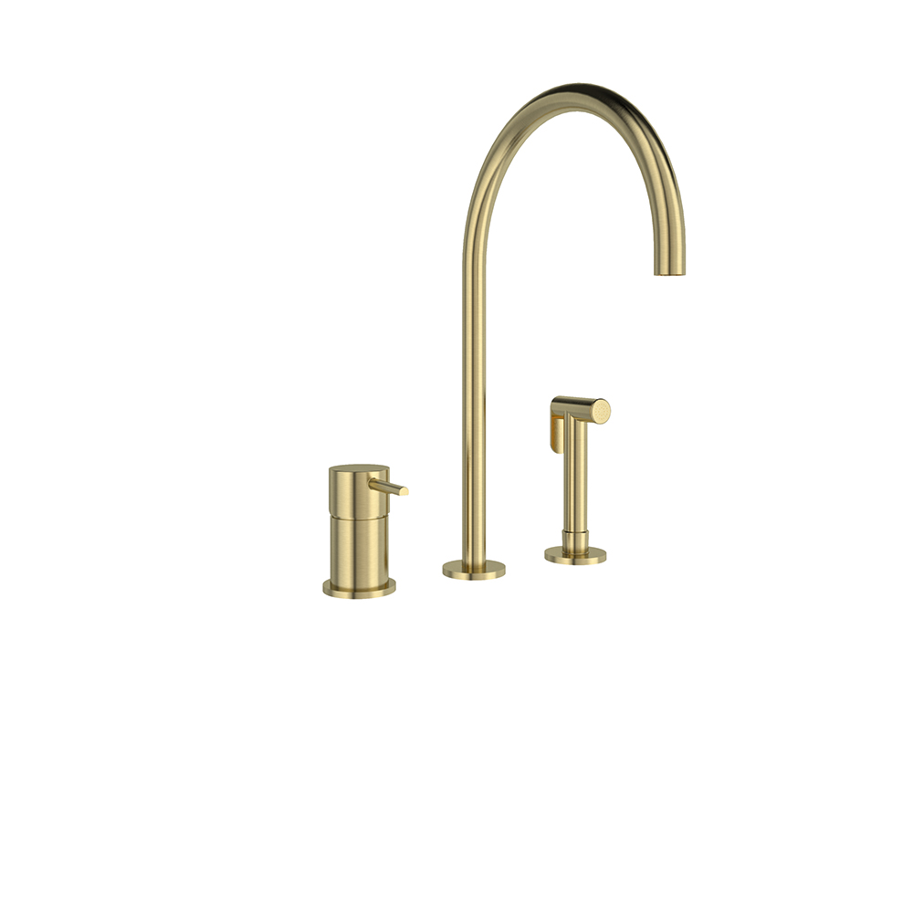Odisea, aiguera de prestatge amb dutxeta i canó de 224mm, or raspallat