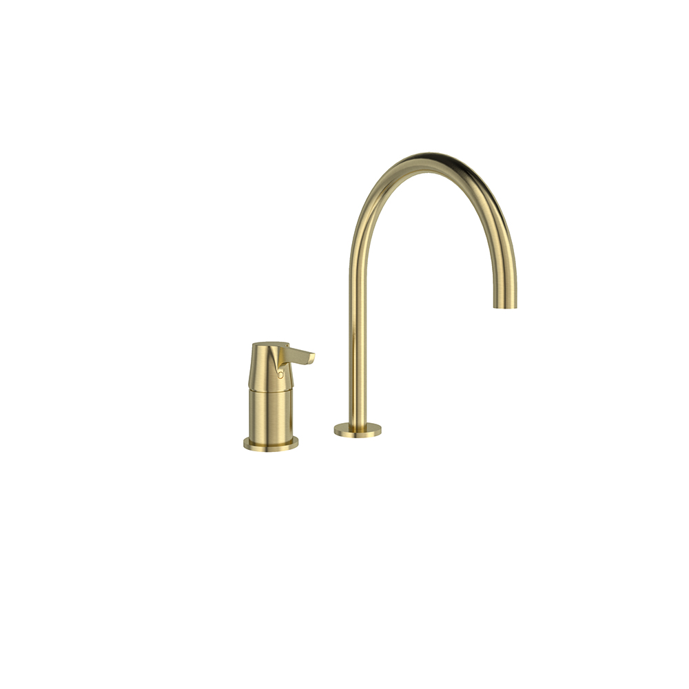 Adagio, fregadero de repisa sin duchita y caño de 220mm, oro cepillado