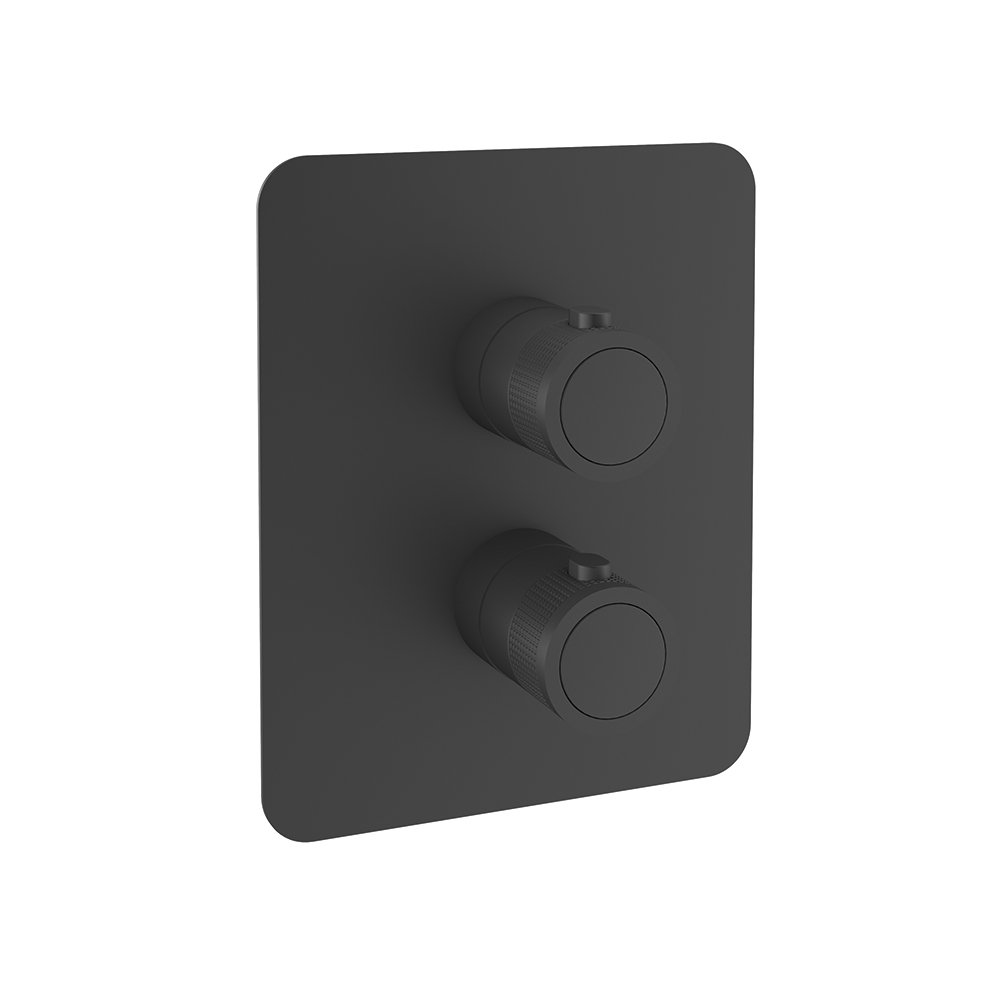 Mamma Mia, thermostatique de douche encastré 1 voie, noir mat
