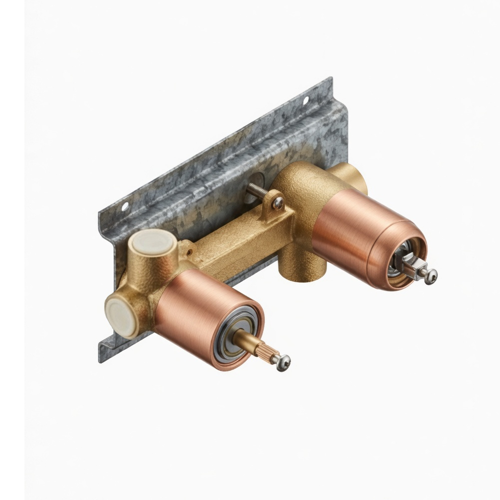 Empotrado de baño-ducha, cobre cepillado