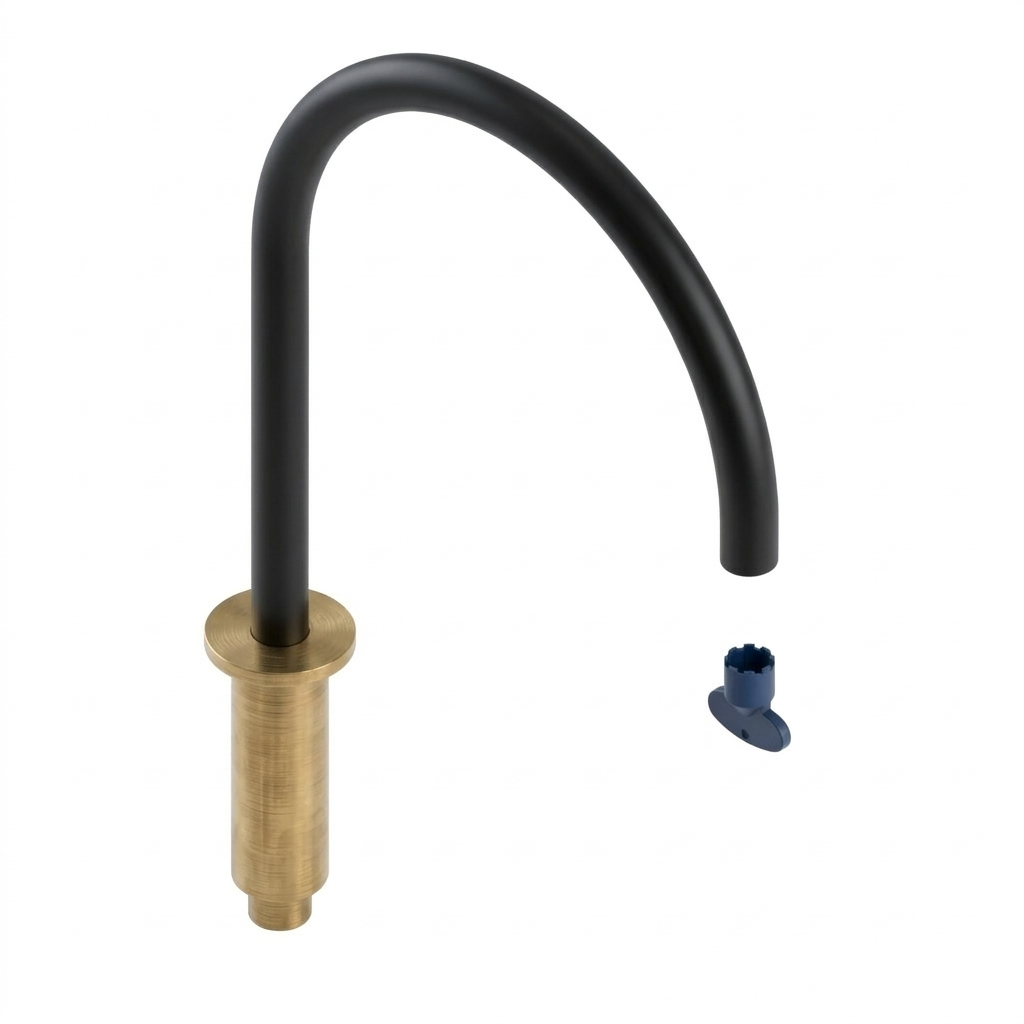 Caño para fregadero y lavabo, negro mate