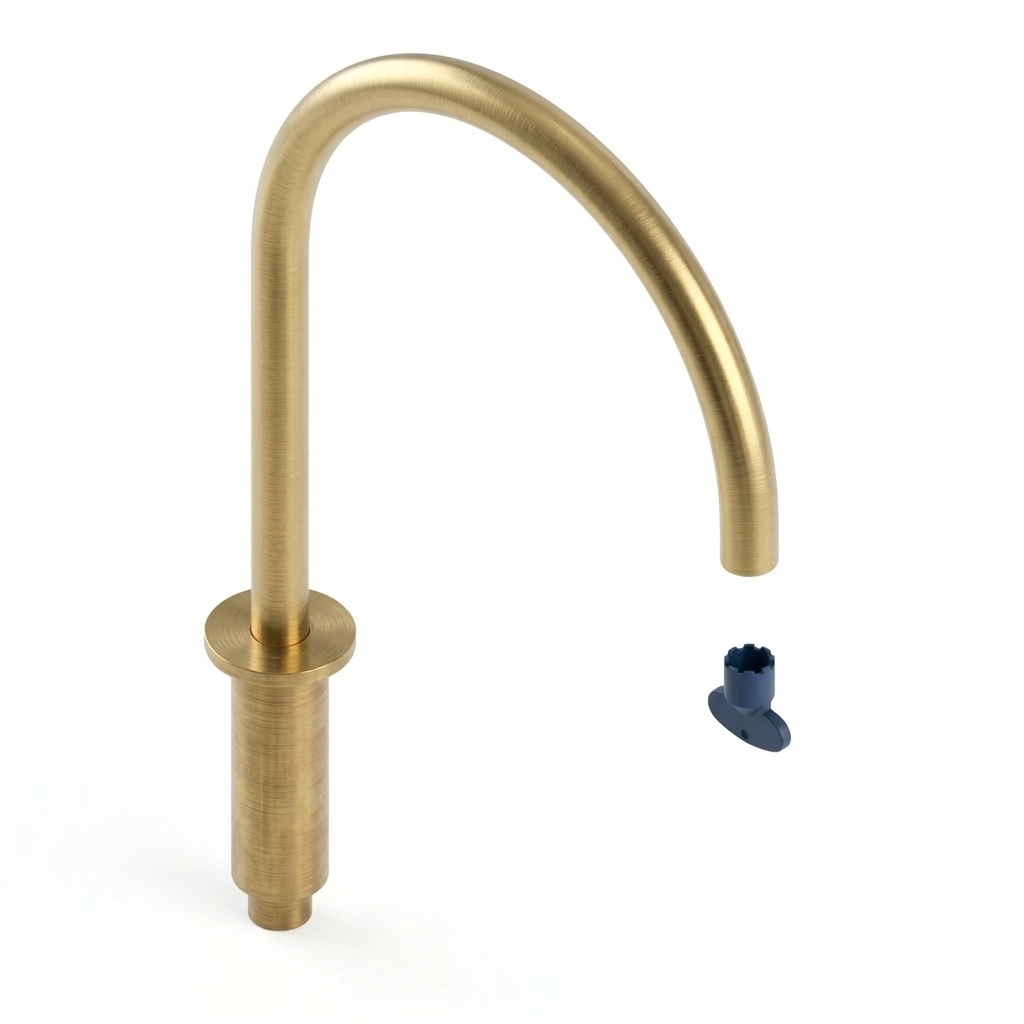 Caño para fregadero y lavabo, oro cepillado