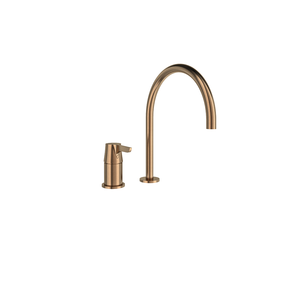 Adagio, Aufsatzwaschbecken ohne Brause und 240 mm Auslauf, gebürstetes Kupfer