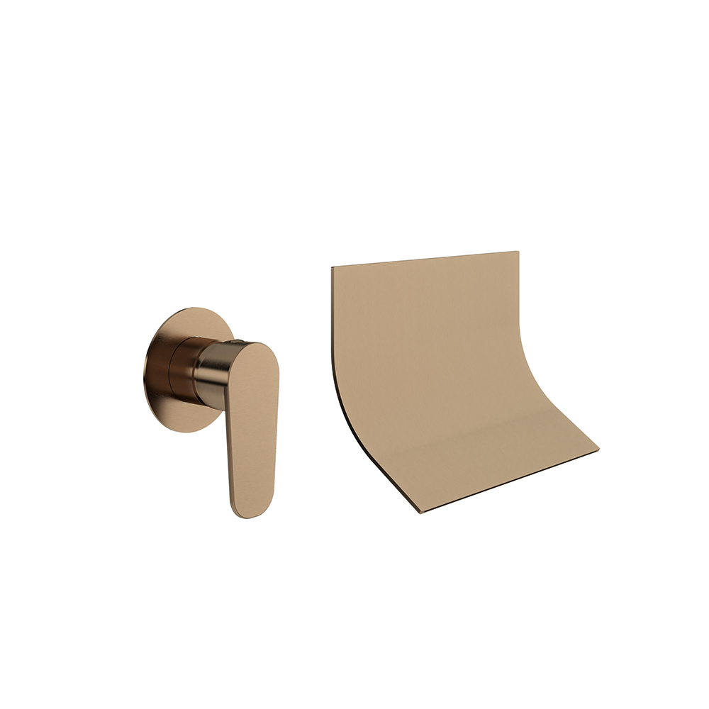 Lavabo empotrado, cobre cepillado