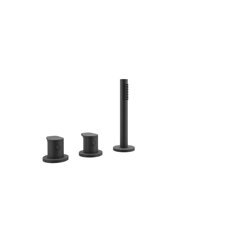 Alexia, termostático de baño-ducha de repisa con equipo de ducha, negro mate