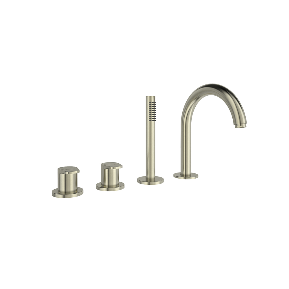 Alexia, termostático de baño-ducha de repisa con equipo de ducha, níquel cepillado