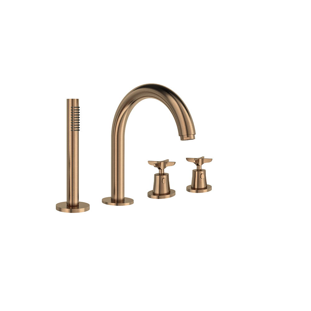 Adagio, termostático de baño-ducha de repisa con equipo de ducha, cobcre cepillado