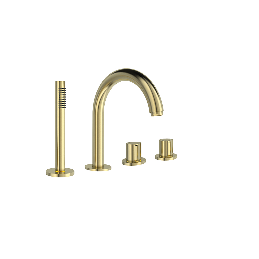 Urban Chic, termostático de baño-ducha de repisa con equipo de ducha, oro cepillado