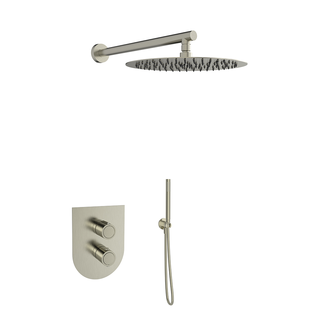 Conjunto empotrado, níquel cepillado