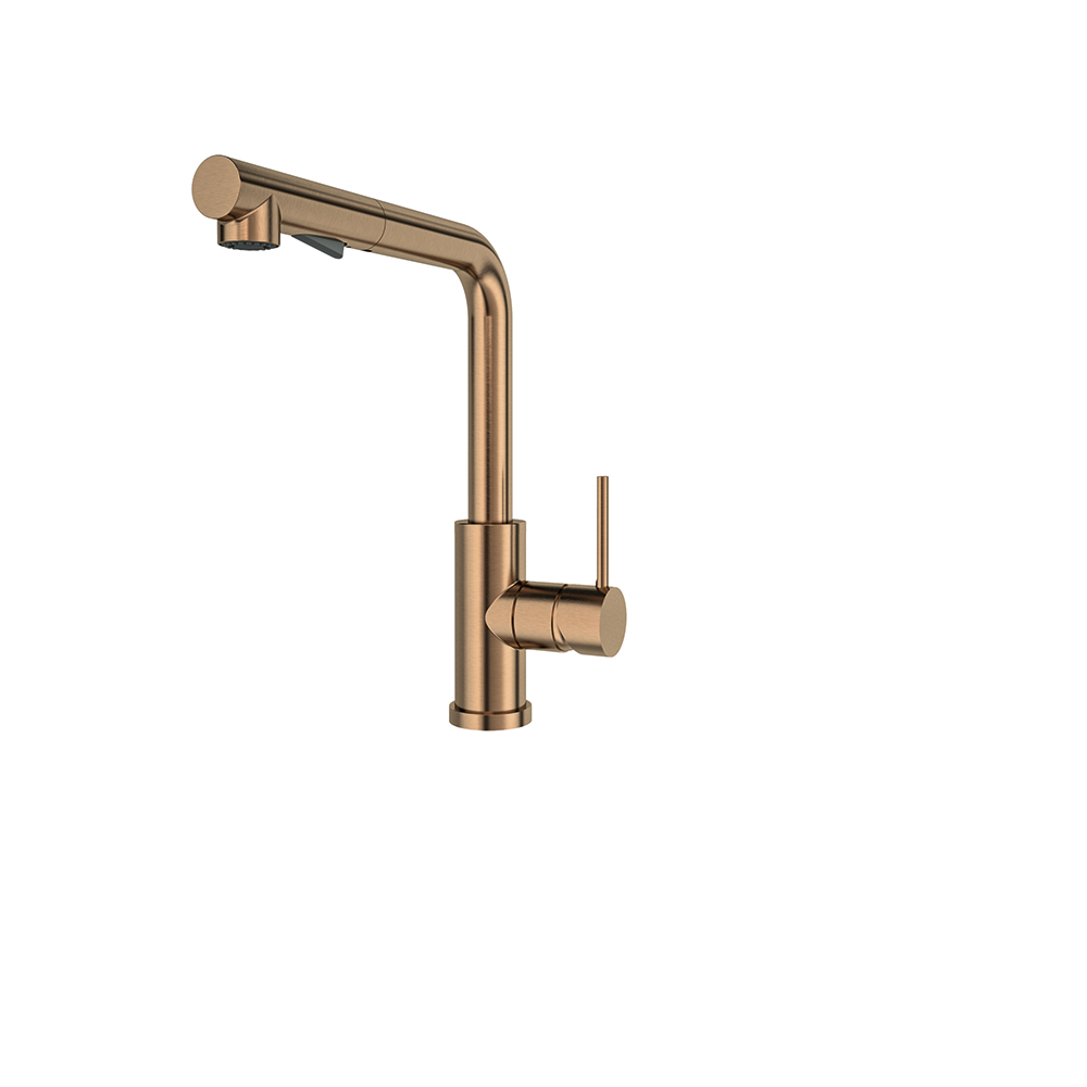 Fregadero, cobre cepillado