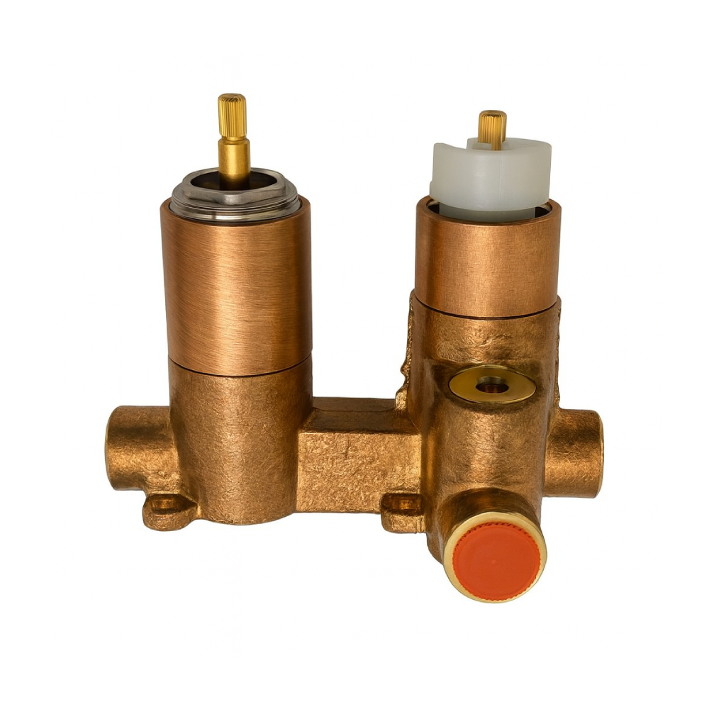 Termostático empotrado, cobre cepillado