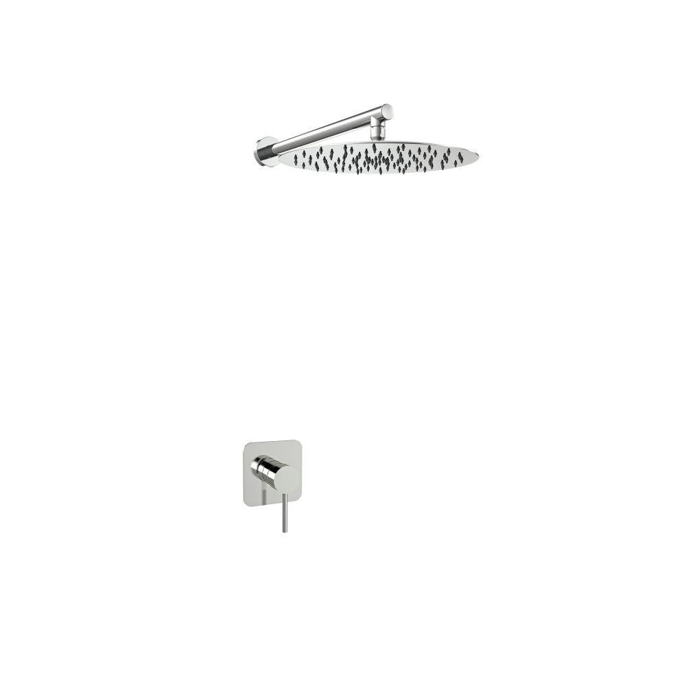 Mamma Mia, conjunto monomando de ducha empotrado 1 vía con rociador, inox brillante