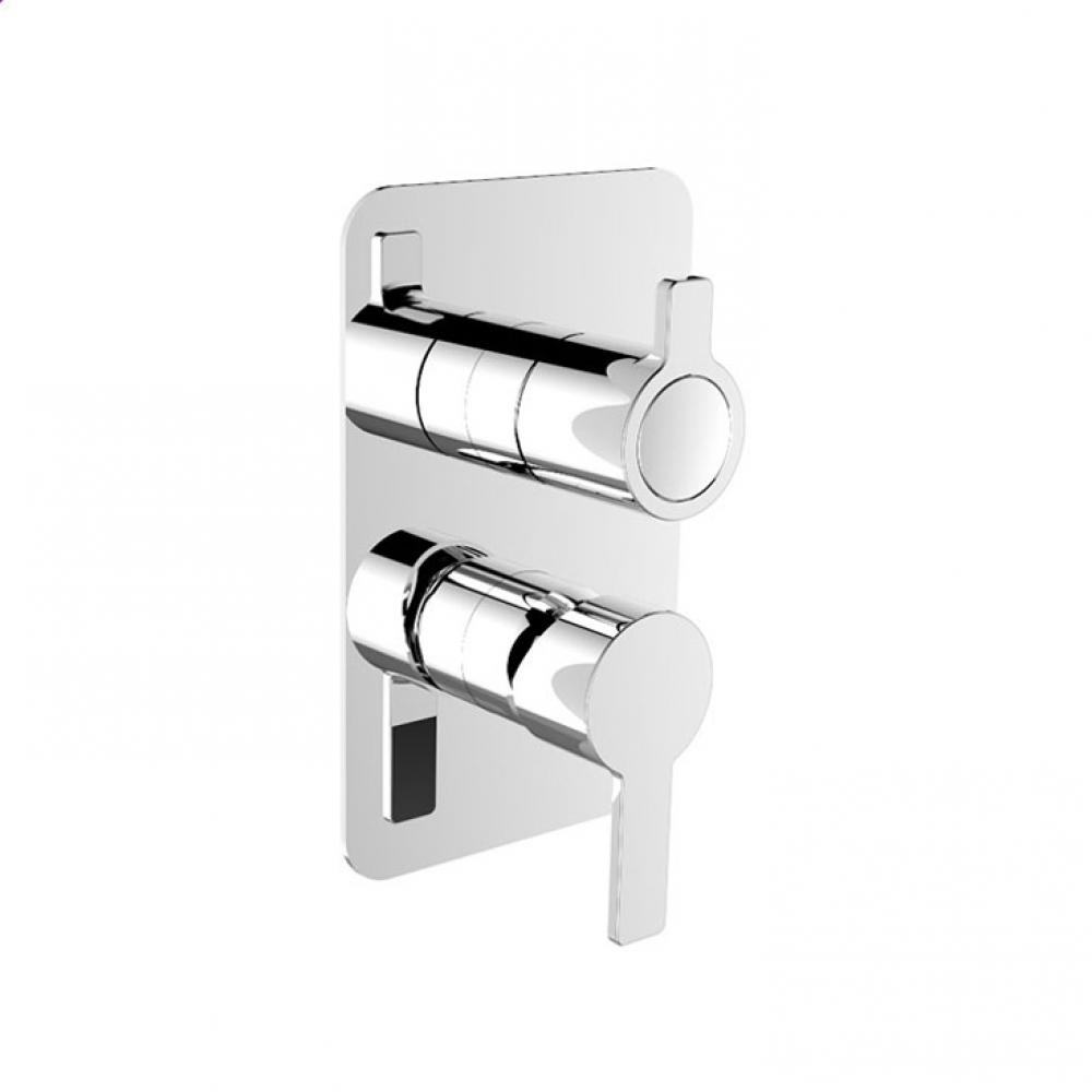 Blautherm, concealed single-lever shower mixer with 2-way diverter and metal plate, chrome