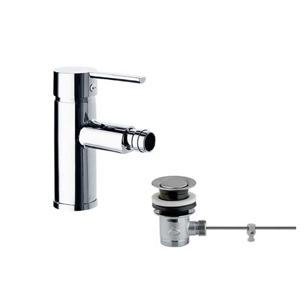 Drako, mitigeur pour bidet avec vidage automatique en laiton, finition chromée.