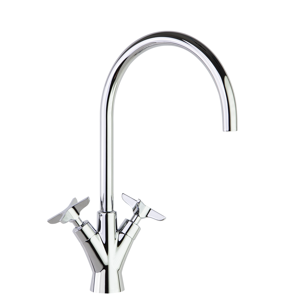 Adagio, two handle faucet with swivel spout 190mm, chromed