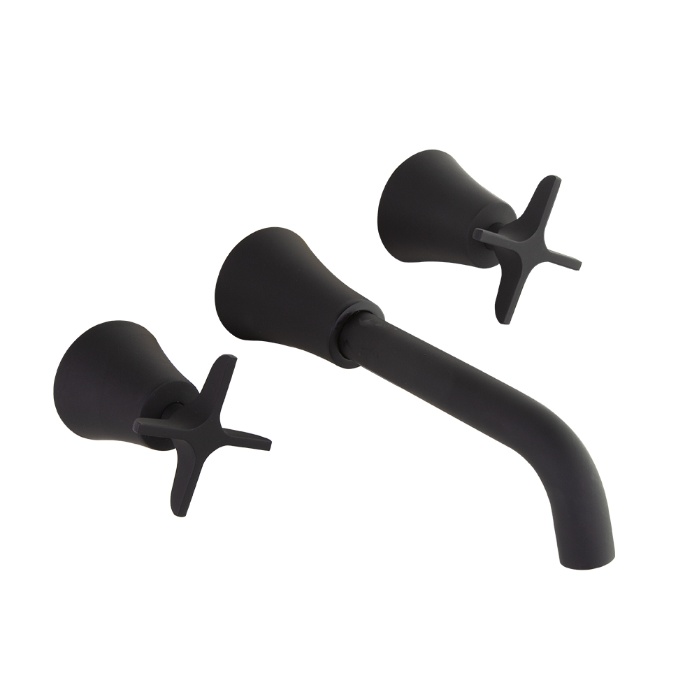 Adagio,bimando de lavabo empotrado mural 5L,negro mate