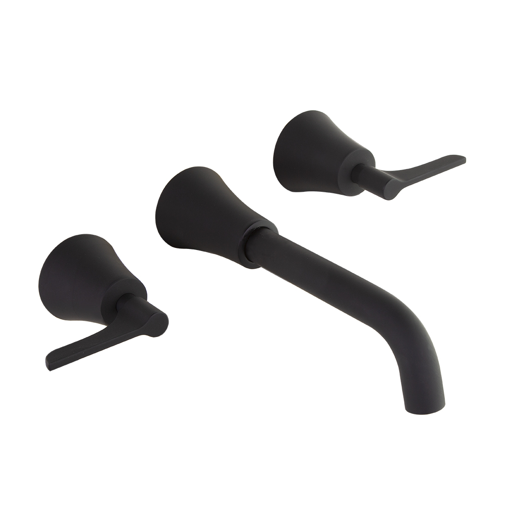 Adagio,bimando de lavabo empotrado mural 5L,negro mate