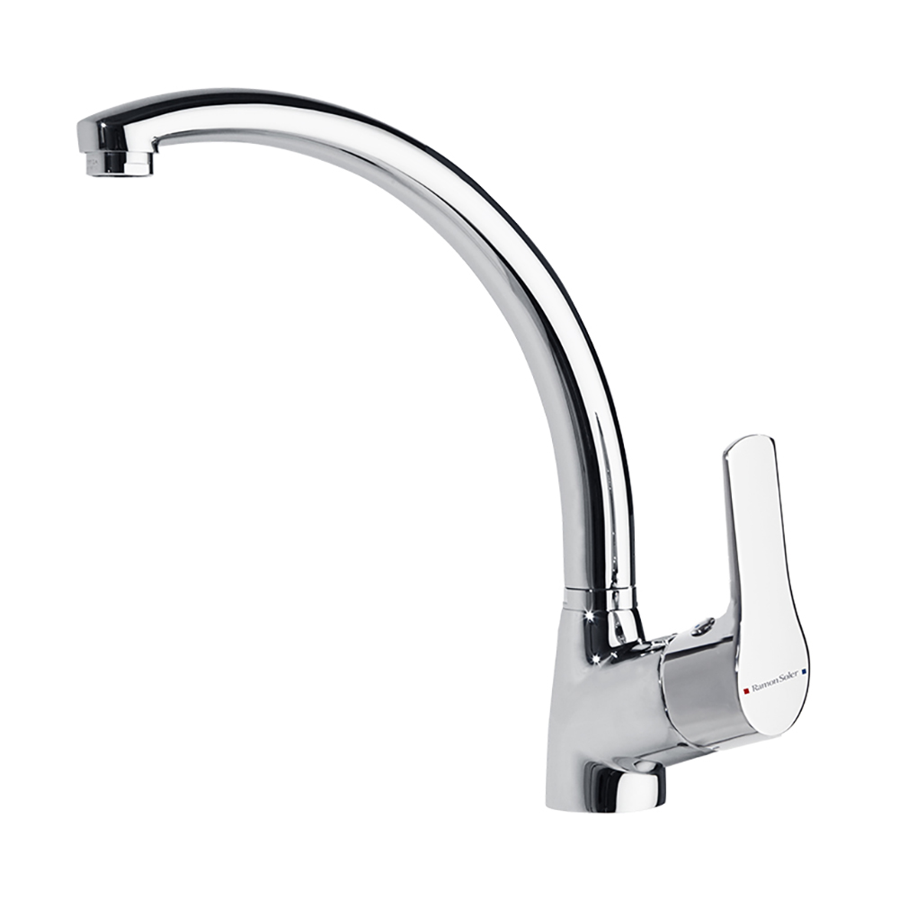 Titanium,monomando de fregadero con caño giratorio,cromo