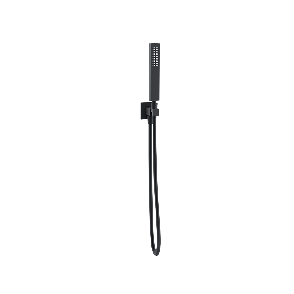 Shower set with handshower, water outlet and flexible hose, matt black