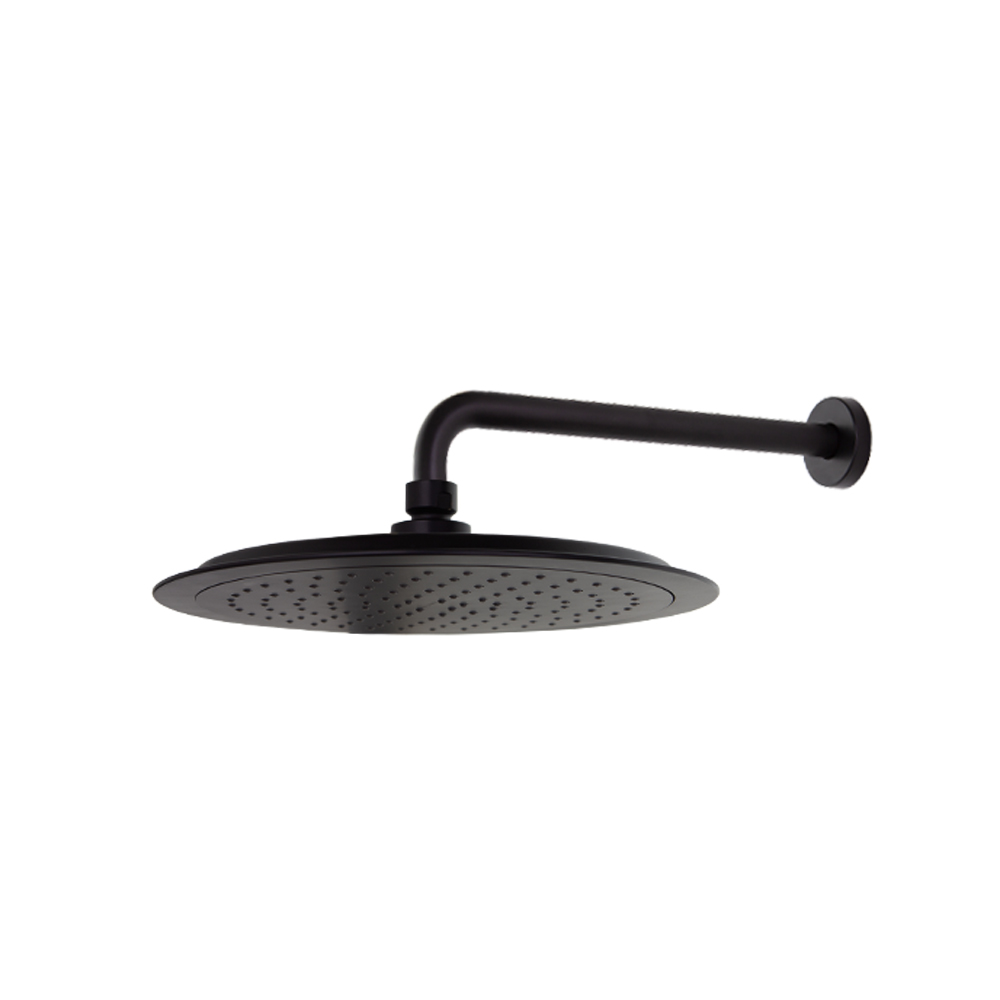 Rociador negro mate, de ducha extraplano Ø240mm a pared