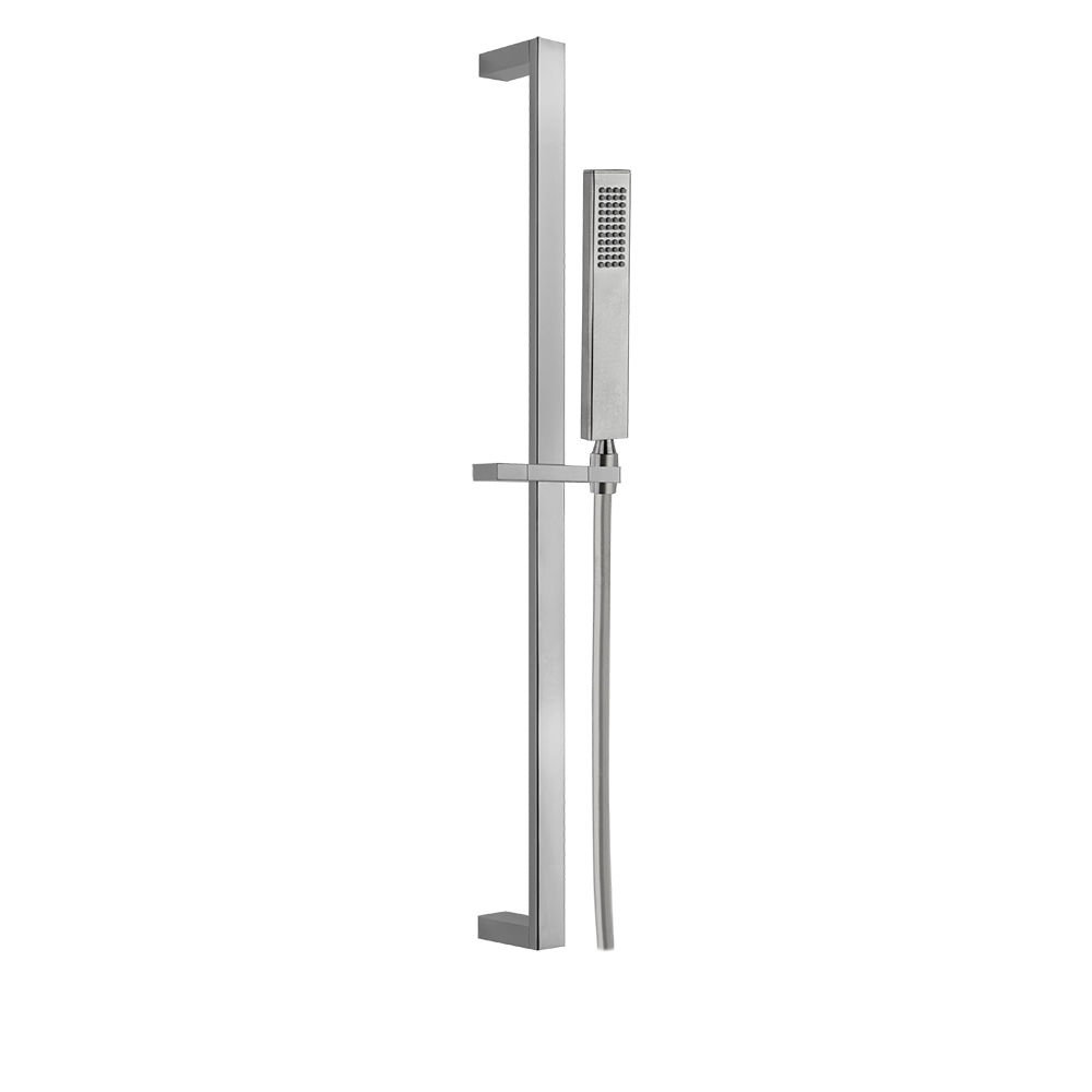 70cm square brushed nickel metal Kuatro shower bar, with metal hand shower and hose